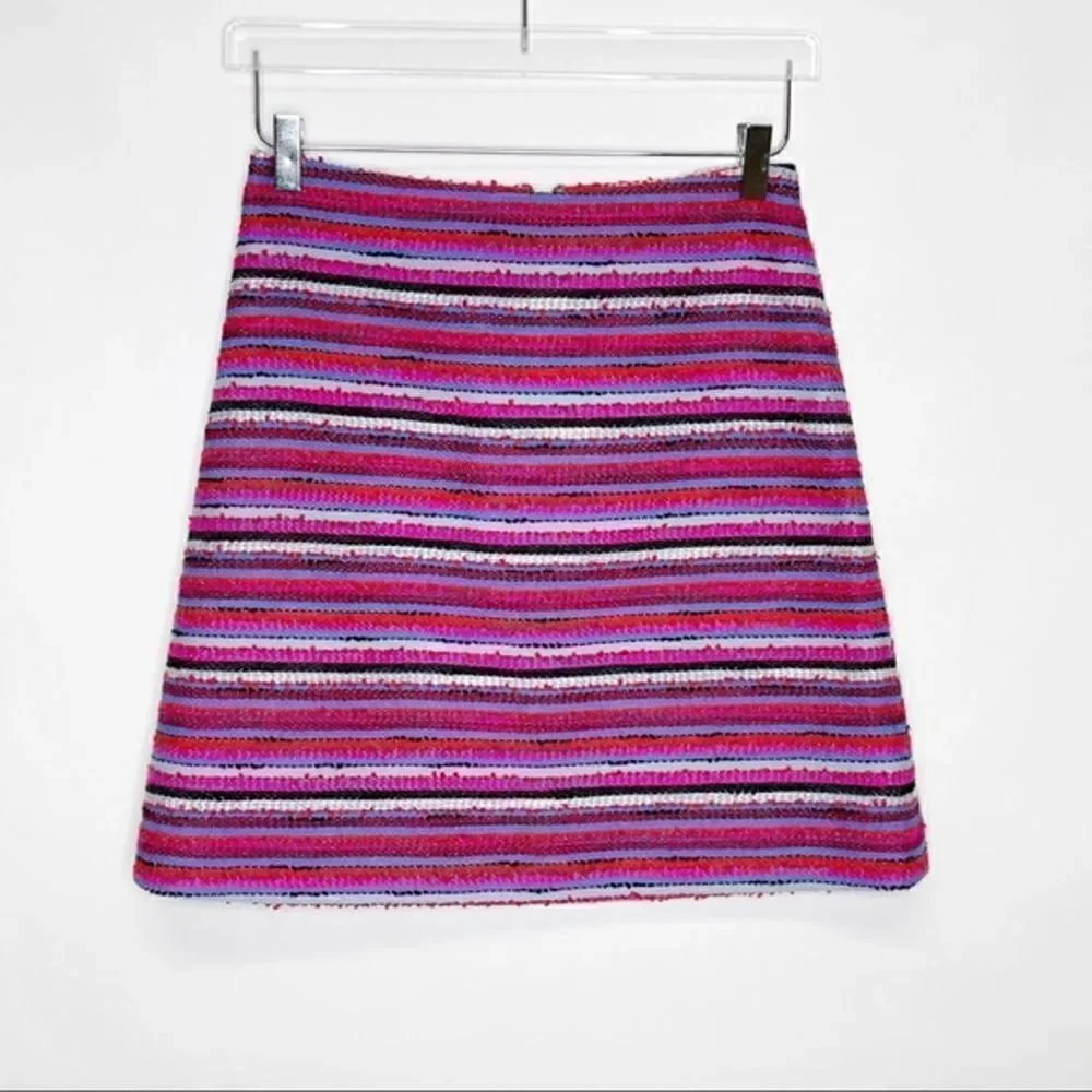 Kate Spade Skirt The Rules Haute Stuff A-Line Tweed Striped Skirt Size 4